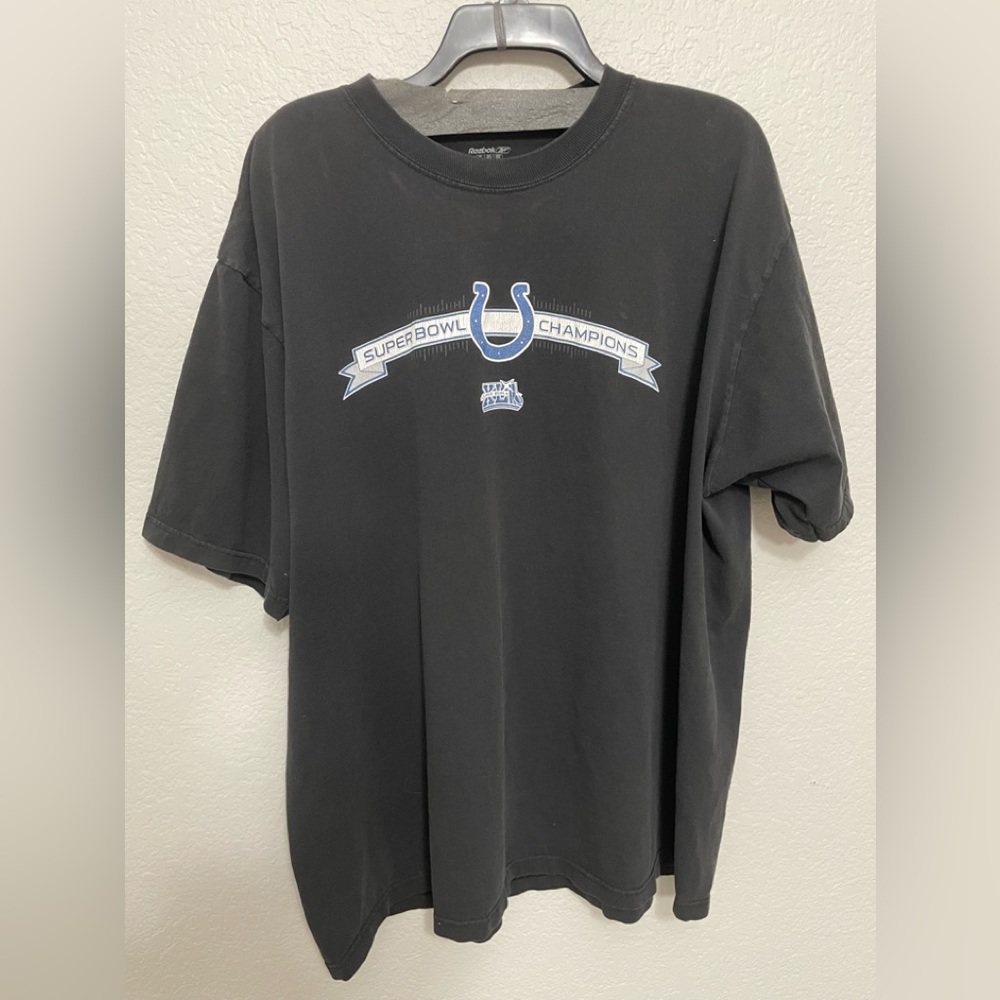 VINTAGE Reebok Super Bowl XLI 2007 Champions Indianapolis Colts 2XL T-Shirt